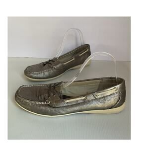 Sperry Top-Sider  Loafers Metallic Bronze Leather Women 9.5M Boat Shoes Comfort